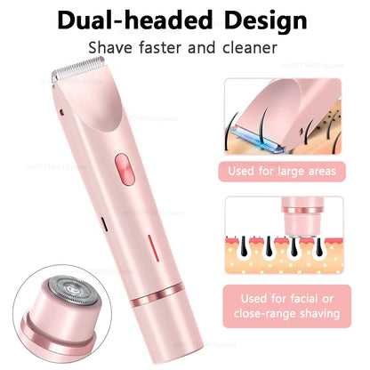 Rasoirs électriques pour femmes 2 en 1 rasoir électrique pour tondeuse pubienne IPX7 étanche utilisation humide et sèche rasoir bikini pour le corps