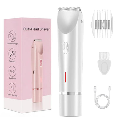 Rasoirs électriques pour femmes 2 en 1 rasoir électrique pour tondeuse pubienne IPX7 étanche utilisation humide et sèche rasoir bikini pour le corps