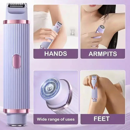 Rasoir électrique, appareil d'épilation portable, rasoir électrique rechargeable, rasoir indolore 2-en-1 à double tête
