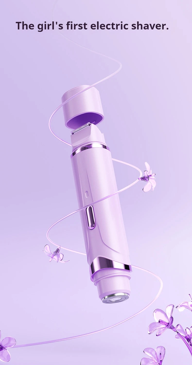 Rasoir électrique 2 en 1 pour femmes, épilation indolore, tondeuse corporelle Rechargeable, aisselles, moustache, épilateur