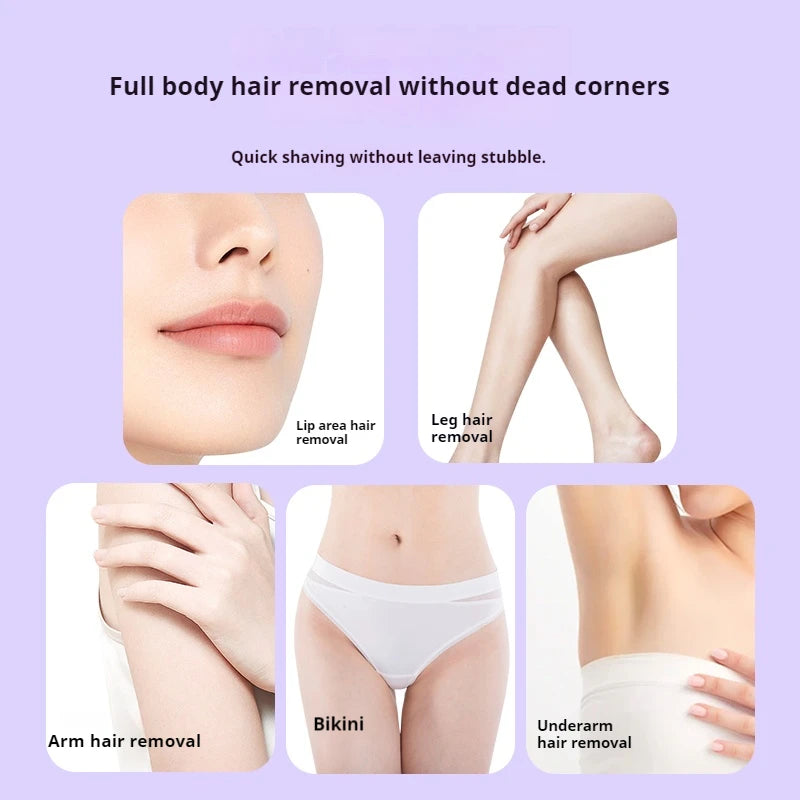 Rasoir électrique 2 en 1 pour femmes, épilation indolore, tondeuse corporelle Rechargeable, aisselles, moustache, épilateur