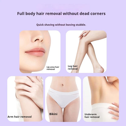 Rasoir électrique 2 en 1 pour femmes, épilation indolore, tondeuse corporelle Rechargeable, aisselles, moustache, épilateur