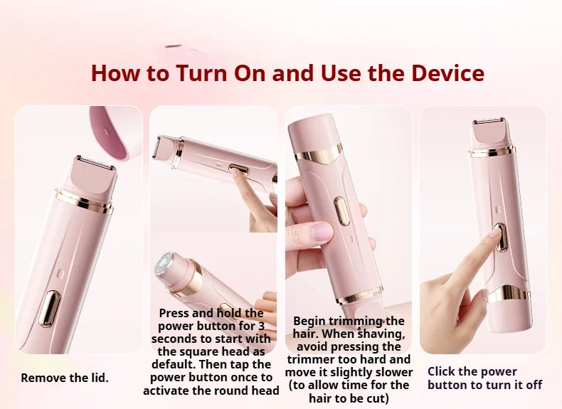 Rasoir électrique 2 en 1 pour femmes, épilation indolore, tondeuse corporelle Rechargeable, aisselles, moustache, épilateur
